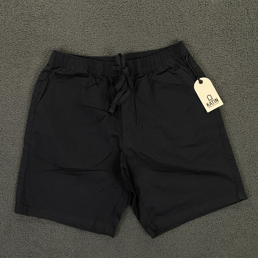 Katin Men's Black Elastic Waist Drawstring Shorts